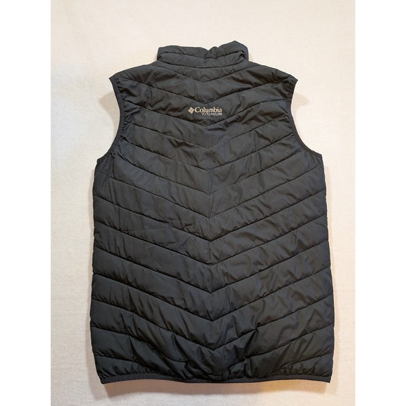 Columbia Titanium Puffer Vest Black Omni Heat Lightweight Full Zip Size S - Picture 6 of 6